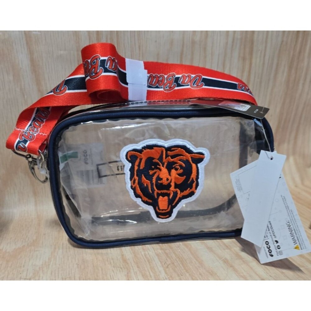 NFL Chicago Bears Embroidered Clear Stadium Crossbody Bag FOCO HTF “Da Bears”